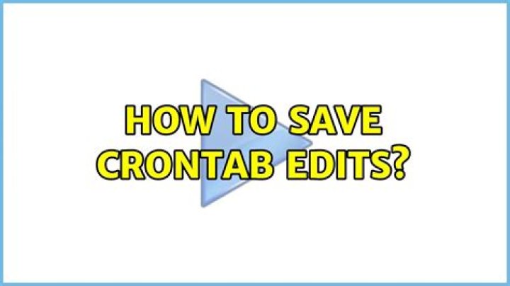 How to save Crontab edits?