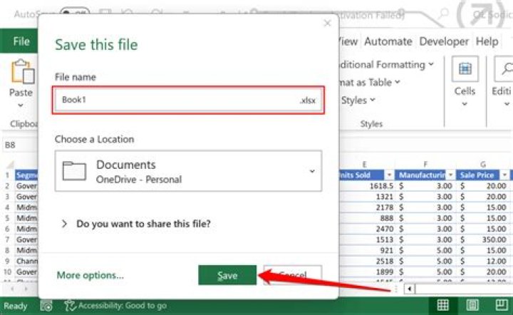 How to save the Excel sheet without formula and macros?