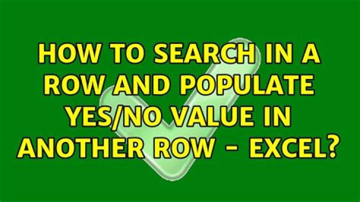 How to search in a row and populate Yes/No value in another row - excel