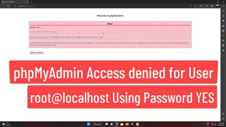 How to solve “Access denied for user 'phpmyadmin'@'localhost' (using password: YES)