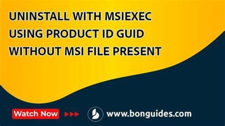 How to uninstall with msiexec using product id guid without .msi file present