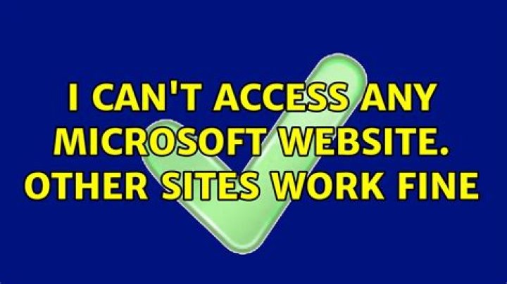 I can't access any Microsoft website. Other sites work fine