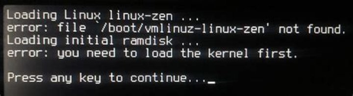 I can't get out of grub + you need to load the kernel first
