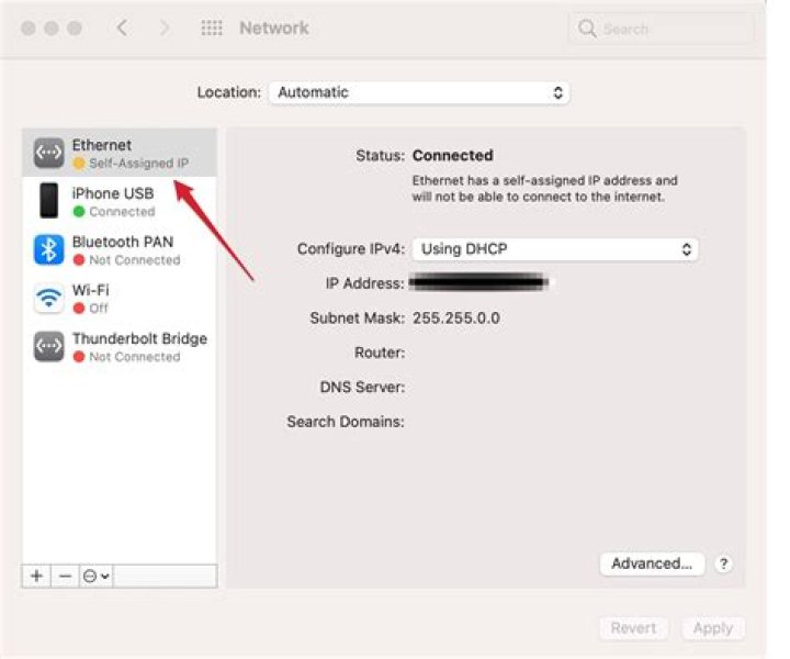 iMac connected via Ethernet occasionally getting self-Assigned IP