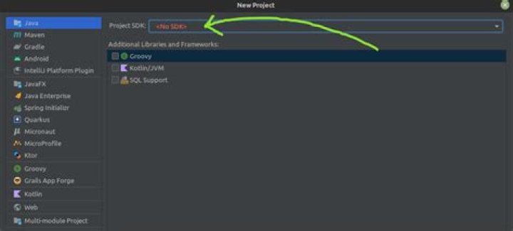 Image showing IntellijIdea indicating no SDK