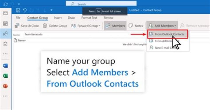 Import contacts in Outlook in one group
