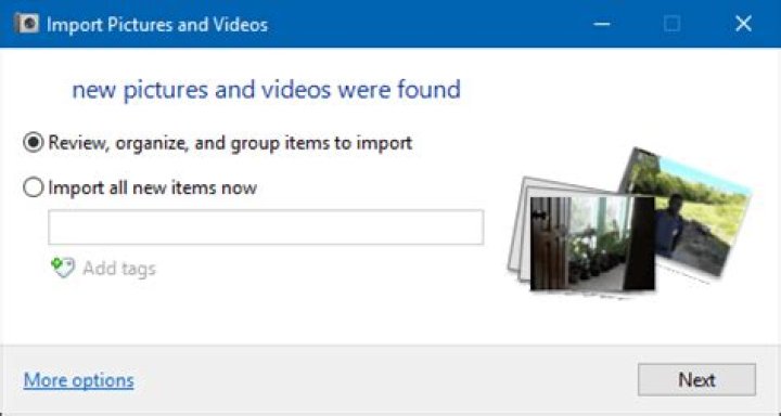 Import pictures and videos