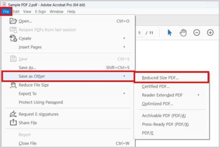 In Adobe Acrobat, what is the difference between Save As > 