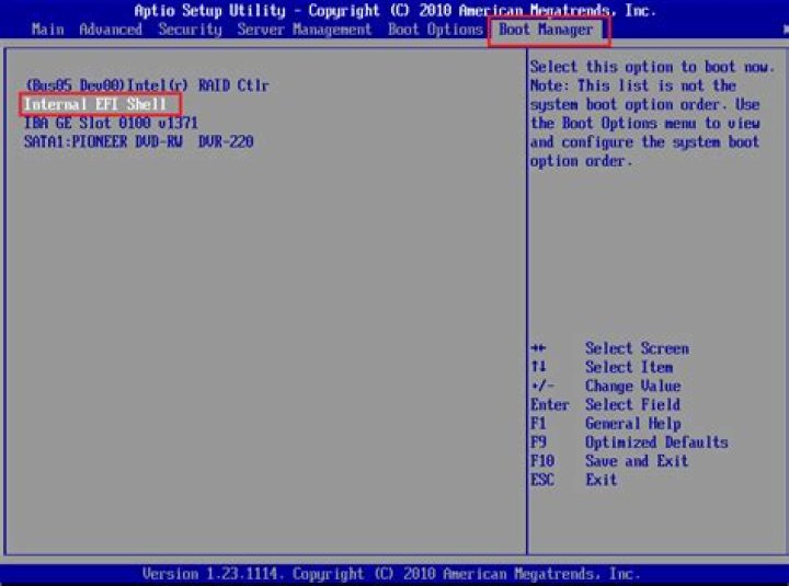 In EFI/ UEFI shell how to reboot or shutdown the system?