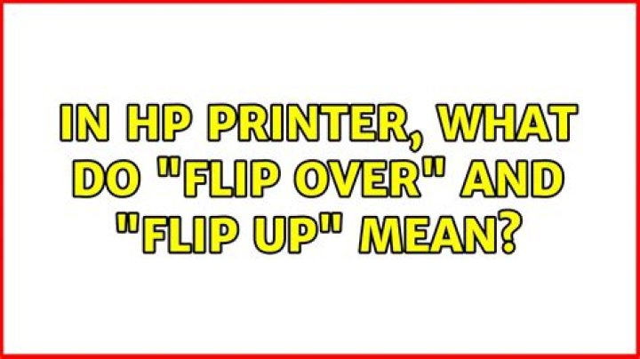 In HP Printer, what do 