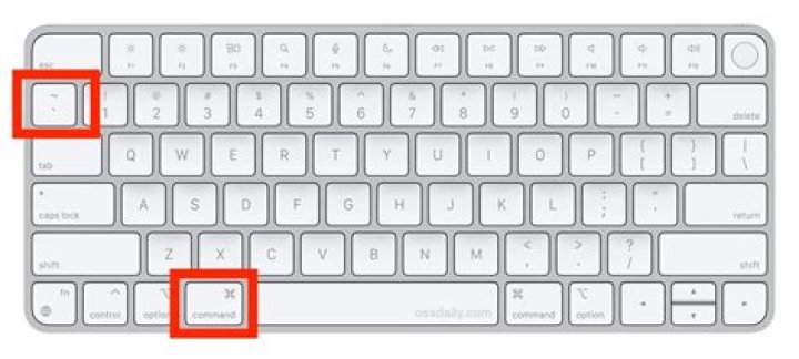 In Mac OS, what is the keyboard shortcut to switch between windows of the same application?