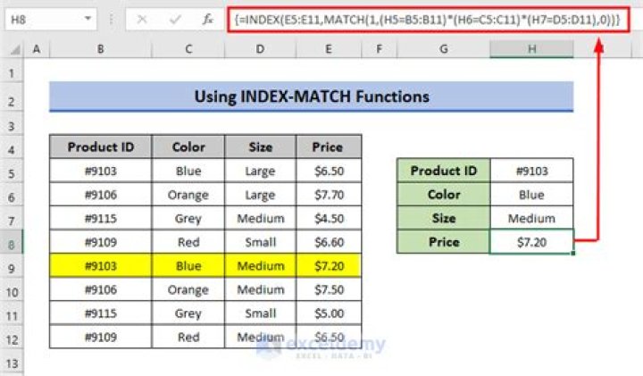 Index and Match function to locate a value with multiple criteria