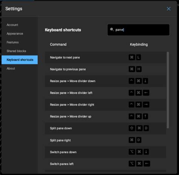 Input settings, key-bindings