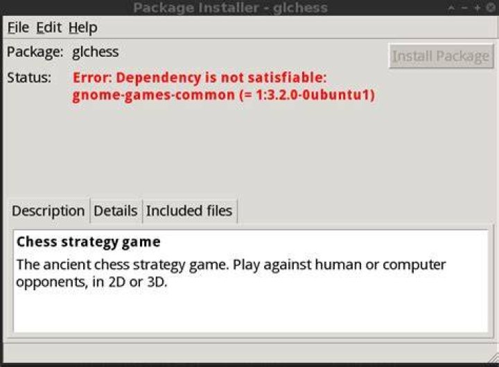 install error glchess