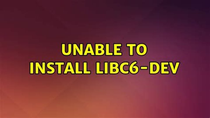 Install libc6-dev