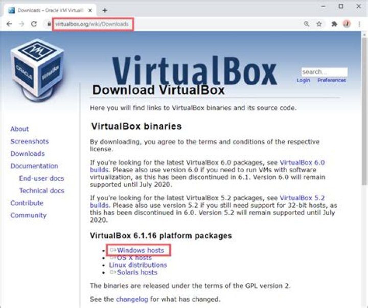 Install virtualbox