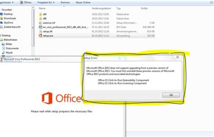 Installation problems:Visio Professional 2013