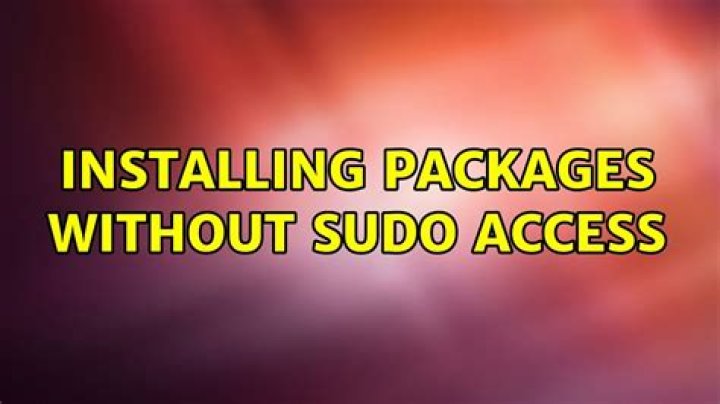 installing packages without sudo access