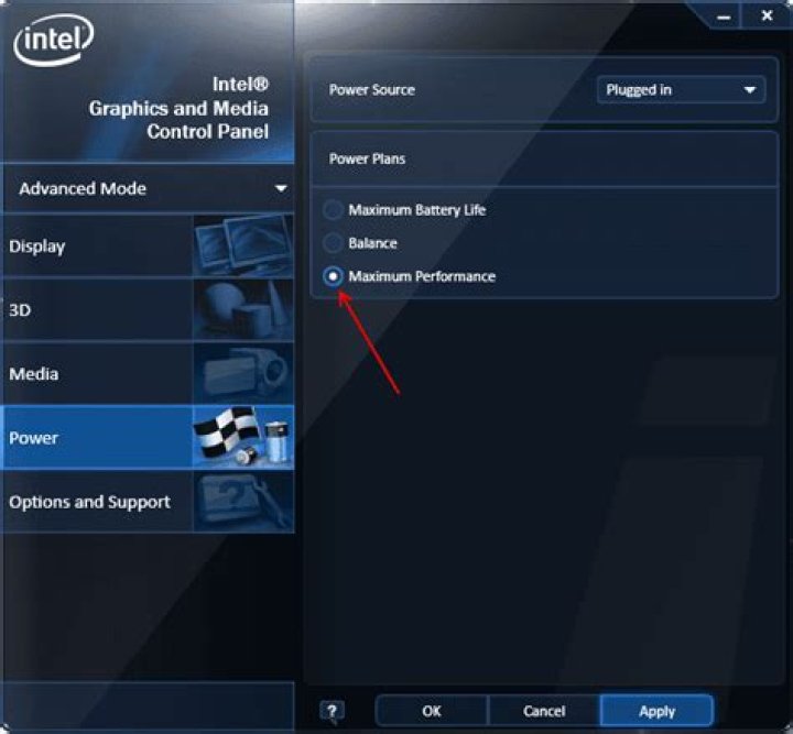 intel HD Graphics properties