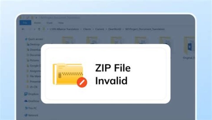 Invalid file name inside zip file