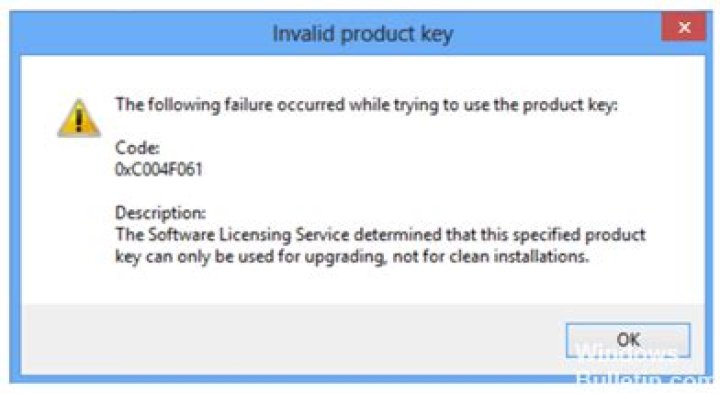 Invalid product key