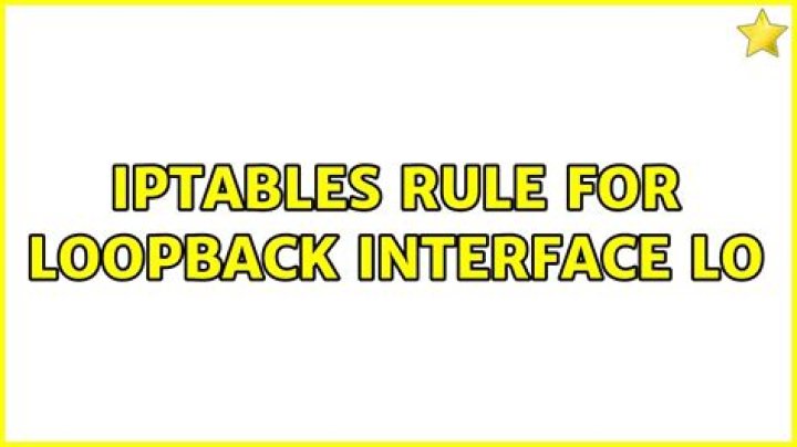 iptables rule for loopback interface lo
