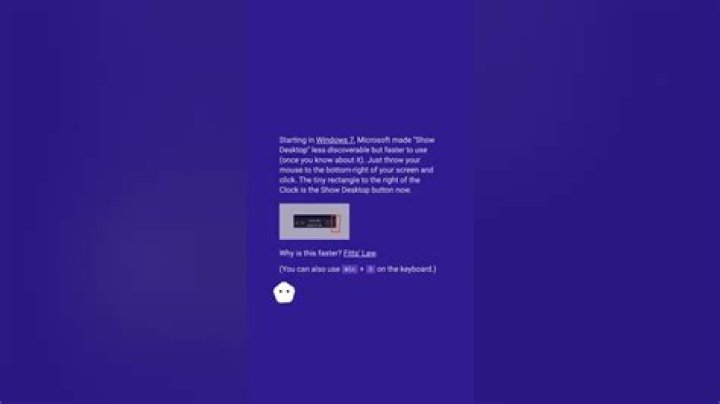 Is there a button to show Desktop on Windows 10?