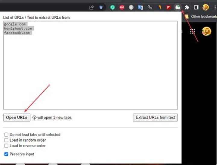 Is there a way to open a list of URLs at once by simply copying and pasting that list in its entirety?