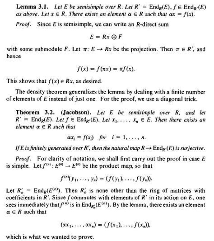 Jacobson's Density Theorem for Semisimple Algebras