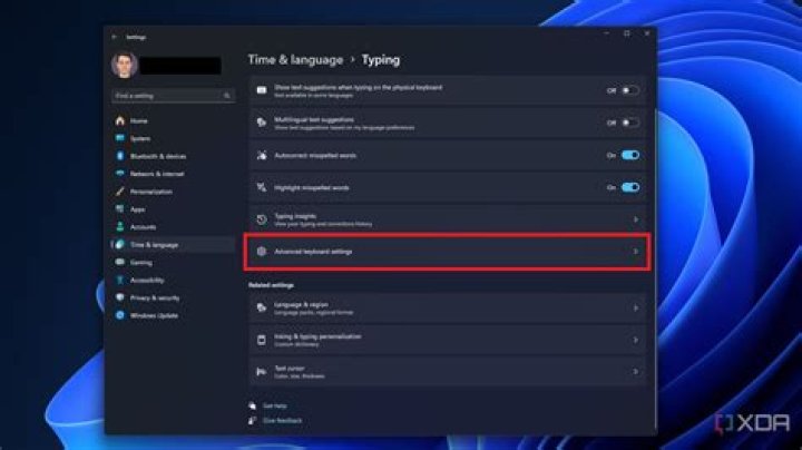 Keyboard settings