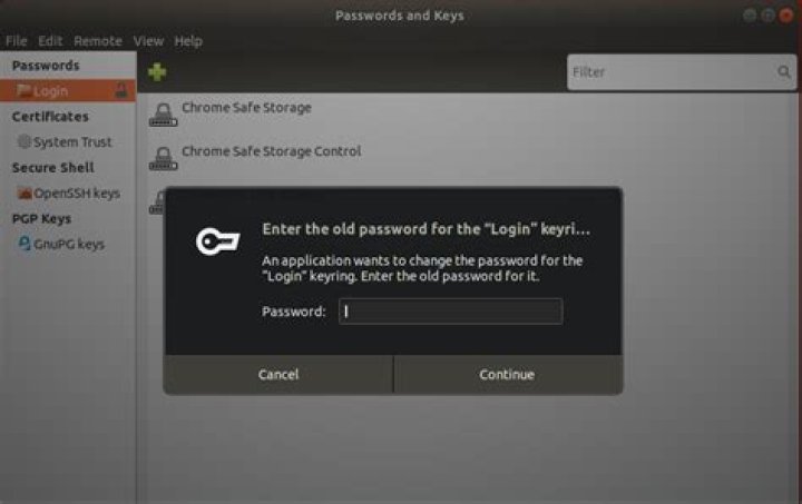 keyring password prompt
