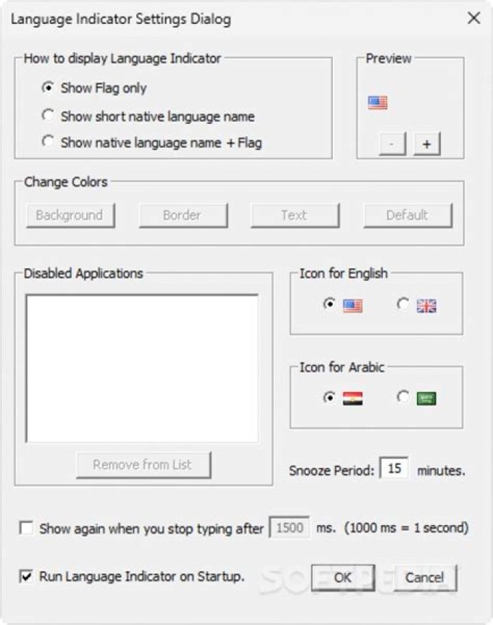 Language indicator on tray