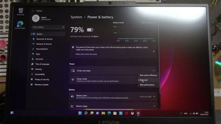 Lenovo power settings