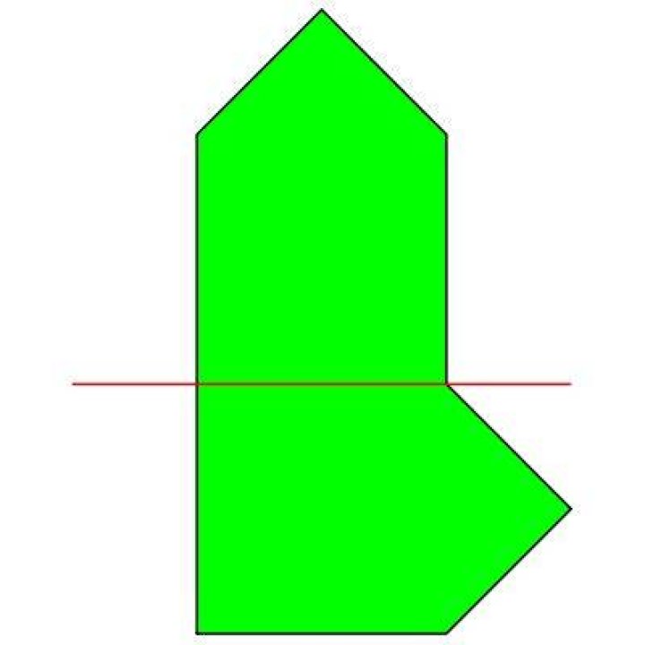 Line dividing closed plane figure into congruent parts