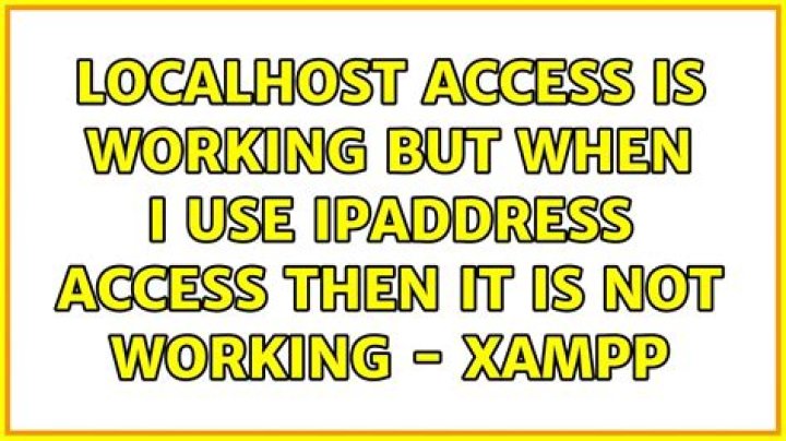 Localhost access is working but when i use Ipaddress access then it is not working - xampp