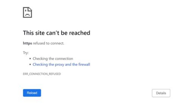 Localhost cannot be reached image