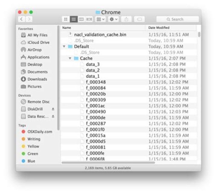 Location of Chrome cache on Mac OS X