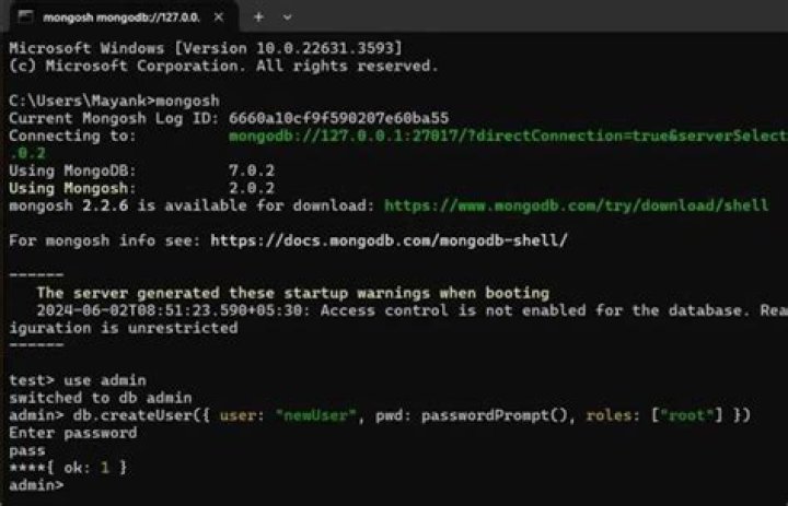 login prompt, username root, no password, no access