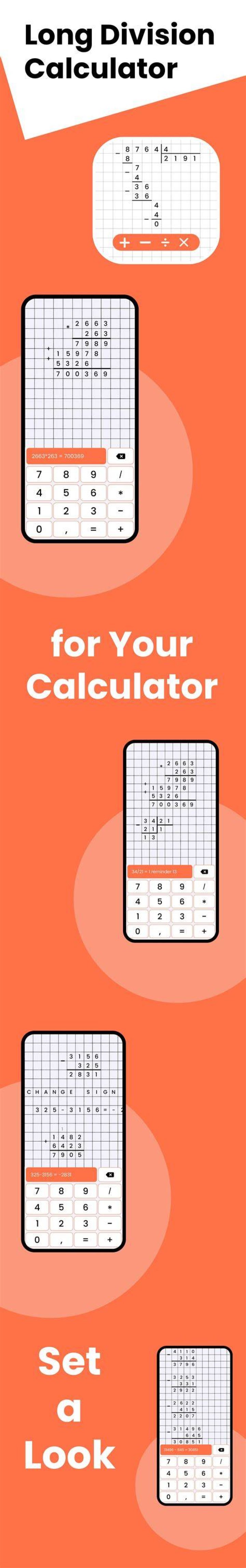 Long division differs from calculator