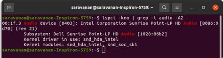lspci -knn | grep -i audio -A2