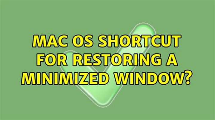 Mac OS： Shortcut for restoring a minimized window?