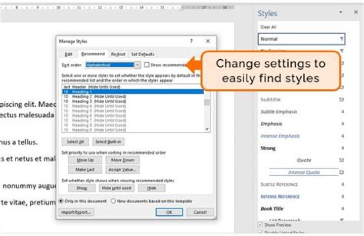 Manage styles