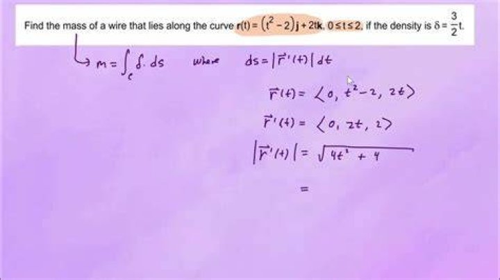 Mass of wire using line integral
