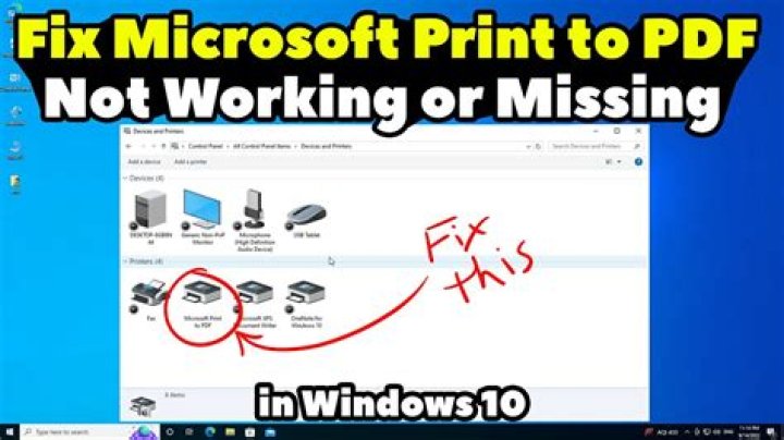 Microsoft Print to PDF Driver not listed