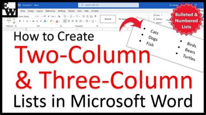 Microsoft Word 2013 - How to make double column list