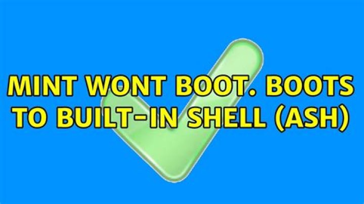 Mint wont boot. Boots to built-in shell (ash)