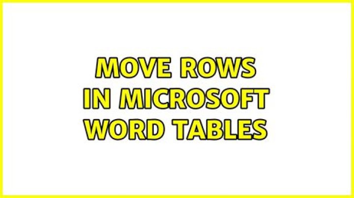 Move Rows in Microsoft Word Tables
