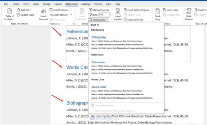 MS Word bibliography order