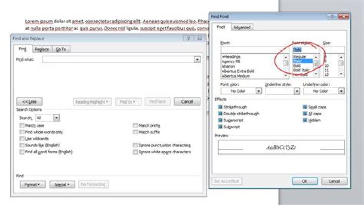 MS Word: Find single italic words
