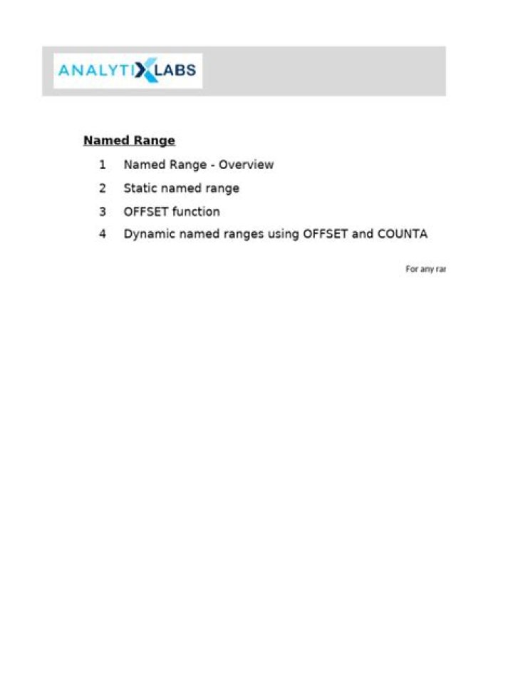 Named range evaluate